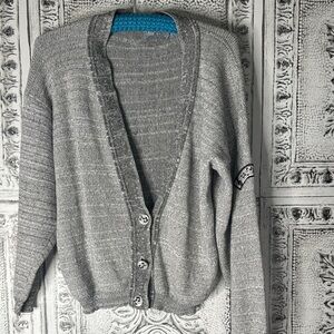 Vtg private eyes music notes cardigan
